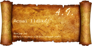 Acsai Ildikó névjegykártya